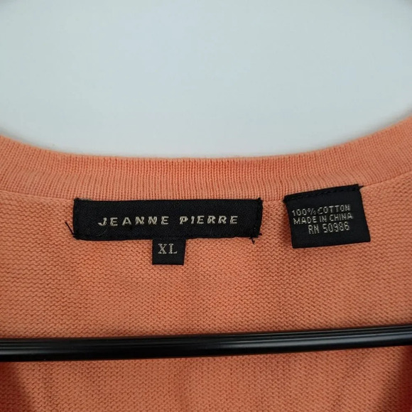 Jeanne Pierre Orange 3/4 Sleeve Sweater Top Size XL - Picture 2 of 5